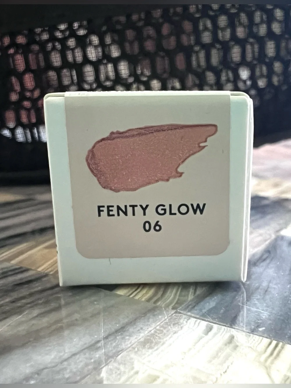 Fenty Beauty Black Mesh Makeup Bag Cosmetics Pouch & Fenty Glow Lip Gloss Bomb